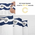 thumbnail image 5 of Navy Blue Moire No Hook Shower Curtain Waterproof, Bathroom Curtains with Snap in Liners and See Through Top Window, Water Ripple Stripe Farmhouse Hotel Style Bathtub Curtains Shower 60"Wx72"L, 5 of 8