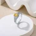 thumbnail image 2 of beryl_creation 925 Sterling Silver 2.20 Ct Oval Cut Yellow Citrine Christmas Thanksgiving Engagement Wedding Halo Ring 14K White Gold Plated For Women's -9.5, 2 of 4