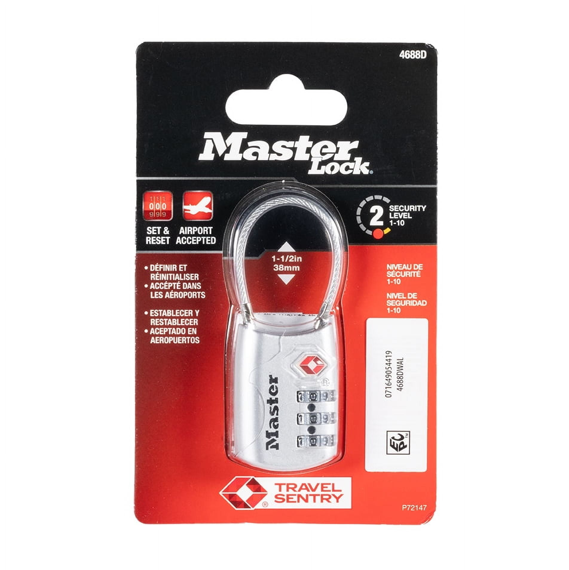 (6 pack) Master Lock TSA Approved 3 Dial Resettable Combination Luggage Lock, Color Variety