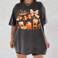 thumbnail image 2 of MoodThreads Studio Unisex Tis the Season Coquette Bow Pumpkin Spice Fall Garment-Dyed Graphic Tee, 2 of 6