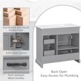 thumbnail image 6 of Christopher Knight Home 36" Bathroom Vanity, Ceramic Sink, 2 Tip-out Storage Drawers, Soft Close Doors, Light Gray, 6 of 13