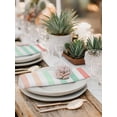 thumbnail image 5 of Peach Pink Green Ombre Cloth Napkins Set of 6 Reusable Dinner Napkins, Farmhouse Stripe Modern Cocktail Napkin Washable Table Napkins for Wedding/Holiday Party/Baby Shower 20"x20", 5 of 7