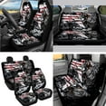 thumbnail image 3 of XYZCANDO American Flag Wolf Trash Can Lipstick Cover Handbrake Cover Fender Cover Keychain Seat Belt Cover Steering Wheel Cover Armrest Cover Car Cushion Cover Car Coasters Washable, 3 of 7