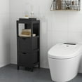 thumbnail image 2 of Costway Bathroom Floor Cabinet Freestanding Side Storage Organizer with 2 Removable Drawers Black, 2 of 10