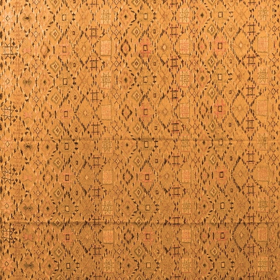 Ahgly Company Indoor Square Abstract Orange Modern Area Rugs, 4' Square