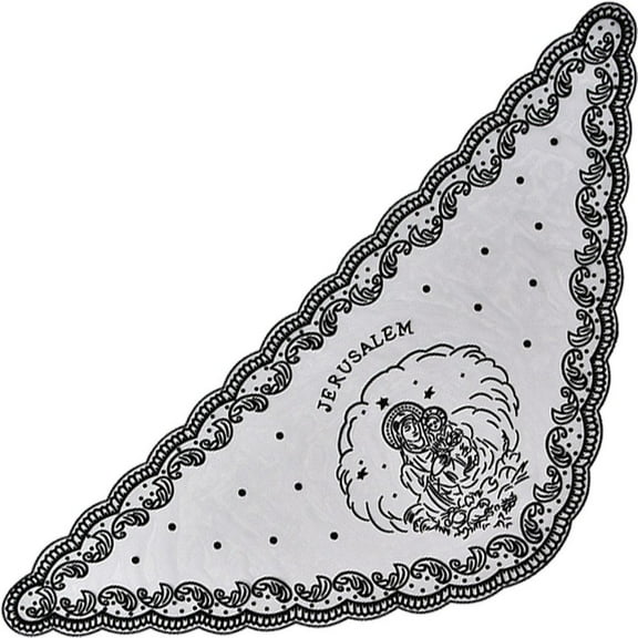 Hsqqdc Floral Lace Triangle Veil - Embroidered Wedding Shawl for Bride Church Ceremony and Evening Events