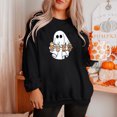 thumbnail image 2 of Lovskoo 2024 Halloween Round Neck Sweatshirts for Women Pumpkin Coffee Graphic Cute Shirts Fall Crewneck Sweatshirt Basic Tops Black-A, 2 of 9