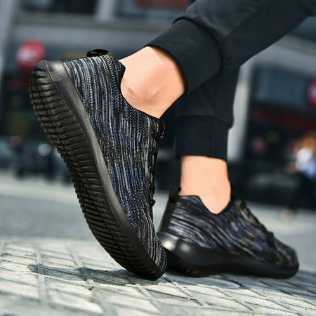 

PhoneSoap Fashion Men Mesh Casual Sport Shoes Lace-Up Breathable Soft Bottom Sneakers Black