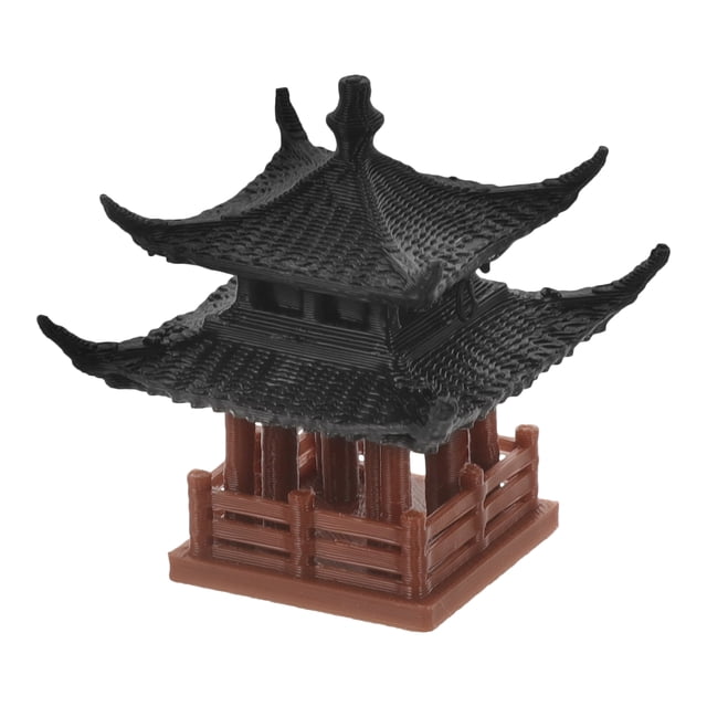 Miniature Pavilion Statue Decor Mini Pavilion Figurine Garden Chinese Style Pavilion Sculpture