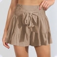 thumbnail image 4 of Sngxgn Womens Casual Comfy Shorts Summer with Pockets Wide Leg Cotton Short(Beige,L), 4 of 4