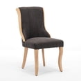 thumbnail image 3 of Snow Velvet Dining Chairs, Mid-Century Style with Curved Wood Trim & Sculpted Legs, Upholstered Comfort for Dining/Lounge, Accent Seating with Fluffy Fabric & Sturdy Wood, Set of 2, Gray, 3 of 22