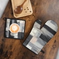 thumbnail image 5 of Black and Grey Abstract Art Artwork Kitchen Oven Mitt and Pot Holder Sets 2 Pcs for Baking, Cooking and Grilling, Heat Resistant Up To 392 °F, 5 of 7