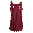 thumbnail image 4 of OIOLOYJM Medieval Renaissance Dress for Women Off Shoulder Victorian Gothic Witch Wedding Costume Dress Comfortable Fashion Elegant Cosplay Dress Red XL, 4 of 6