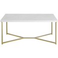 thumbnail image 1 of Walker Edison 42 Modern Faux Marble Computer Desk - Faux White Marble/Gold, 1 of 7