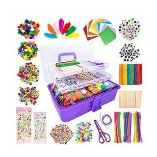 Hapinest Arts and Crafts Crate Kit 1100+ Pieces Bulk Crafting Supplies Box  for Kids Boys & Girls Ages 4 5 6 7 8 9 10 11 12 Years Old - Complete Art