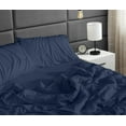 thumbnail image 4 of Ruvanti California King Sheet Sets - Luxurious Silky Soft Microfiber Bedding - Cozy & Comfy - 15 Inch Deep Pocket (Fits up to 17") Hotel Bed Sheets - 4 Pcs - Navy Blue, 4 of 10