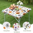 thumbnail image 4 of Happy Halloween Table Cover with Elastic Edge Wrinkle Resistant Washable Horror Pumpkin Ghost Square Tablecolths Tablecloth for Party Picnic Dinner Decor (34x34in), 4 of 6