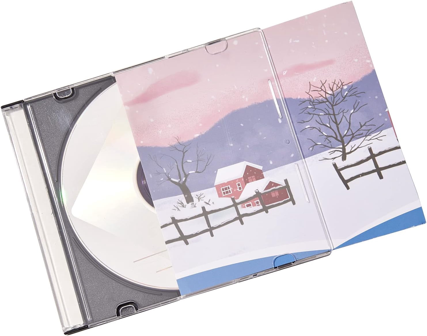 Maxtek Ultra Thin 5.2mm Slim Clear CD Jewel Case with Built In Black Tray, 100 Pack.