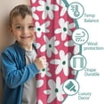 thumbnail image 3 of Blackout Kids Curtains,Red Daisy Flower Green Centers Pattern Childrens Insulated Curtains Set Of 2,Bedroom Essentials,Toddler Room Decor 42"x54", 3 of 5
