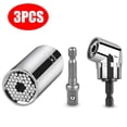 thumbnail image 1 of 7mm-19mm Universal Socket Grip Ratchet Wrench Power Drill Adapter & 105 Degree Right Angle Driver Extension Power Screwdriver Drill Bit Attachment, Repair Tool Gifts for Dad Men Fathers Day, 1 of 7