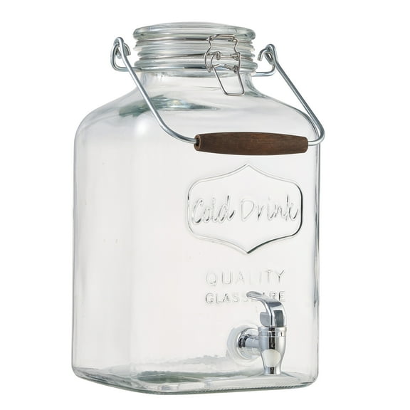 Better Homes & Gardens Glass 2 Gallon Beverage Dispenser with Glass Clamp Lid