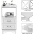 thumbnail image 5 of RoyalCraft Nightstand with 2 Storage Drawers,Tall End Table with Wooden x-Design for Bedroom, White, 5 of 8
