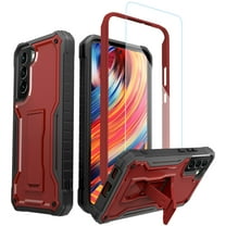 ExoGuard For Samsung Galaxy S22 Plus Case, Phone Case with Screen Protector and Kickstand (Red)