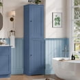 thumbnail image 2 of Hiphuta 71" Tall Narrow Bathroom Storage Cabinet, Slim Bathroom Storage Tower with Adjustable Shelves & Door Shelves, Narrow Cabinet with Doors for Small Spaces, Blue, 2 of 7