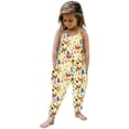 thumbnail image 2 of Tfken Girls Jumpsuit Sleeveless Summer Graphic Comfy Casual Jumpsuit Daily Wear Soft Kids Classic Clothes Size 5-6 Years Yellow, 2 of 4