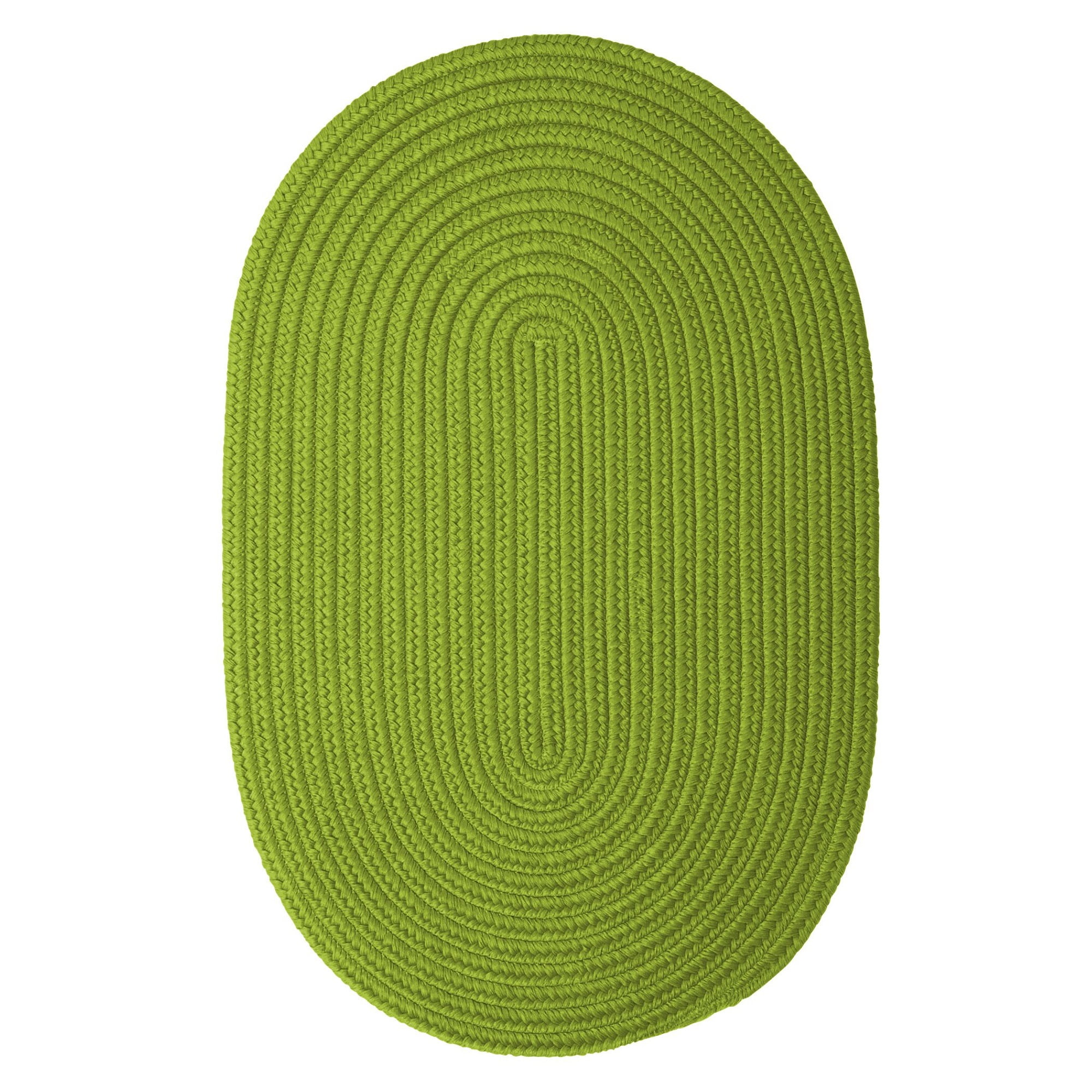 3' x 5' Green Oval Handmade Braided Area Throw Rug