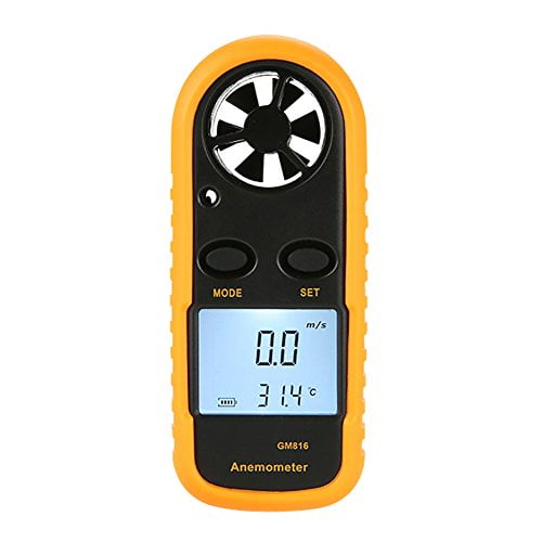 Pocket Anemometer Handheld Mini Wind Speed Temperature Gauge with Digital LCD Display for Windsurfing Kite Flying Sailing Surfing Fishing