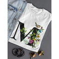 thumbnail image 3 of Letter M With Birds And Plants T-Shirt Women -Image by Shutterstock, Female x-Large, 3 of 4
