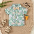 thumbnail image 3 of GYRATEDREAM Toddler Baby Boy Shorts Set Short Sleeve Button Down Shirt Top & Casual Shorts Outfit Summer Clothes Set for 18-24 Months, 3 of 9