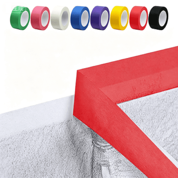 Hyknon Colored Masking Tape, Low Tack Easy Tear Decor Craft Painter Colored Tape Rolls, Writable Paper Tape Colored Tape for Labeling Coding Painting Office DIY Art Craft 0.4 Inch × 14 Yards, Red