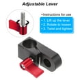 thumbnail image 4 of Unique Bargains 15mm Rod Clamp with 1/4'20 Thread Screw for Camera Support System Shoulder Rig Tripod DSLR Rail Black Red, 4 of 4