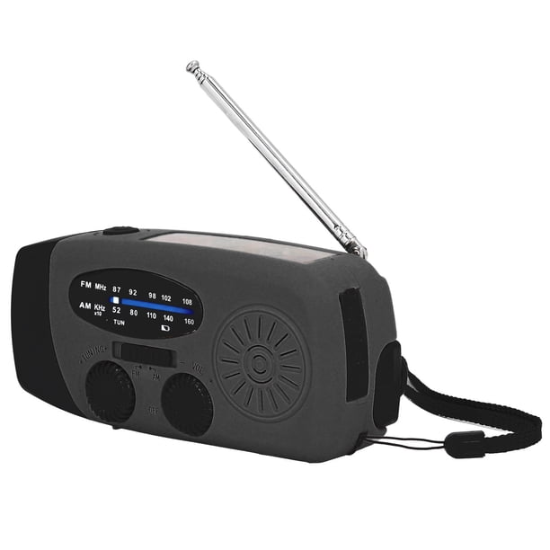 Radio de MANIVELA Bling Bling solar con linterna LED meteorológica
