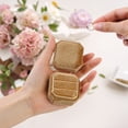 thumbnail image 5 of Velvet Ring Box for Proposal Engagement Wedding Ceremony Storage 2 Slots Golden Yellow, 5 of 7