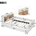 thumbnail image 3 of Modern Upholstered Platform Bed, Full Size Upholstered Platform Bed with Guardrail, Storage Headboard and Footboard, No Box Spring Needed/Noise-Free (Beige, Full), 3 of 8