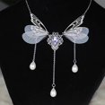 thumbnail image 2 of Witch Crystal Magic Enchanted Faerie Queen Necklace Pagan Butterfly Forest Faerie Pendant Necklace, 2 of 4