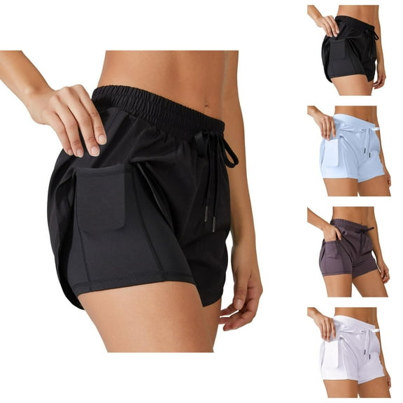 Running Shorts for Women Quick Drying Moisture Wicking Pocket Loose Fit Yoga Gym Active Sports Workout Athletic Shorts