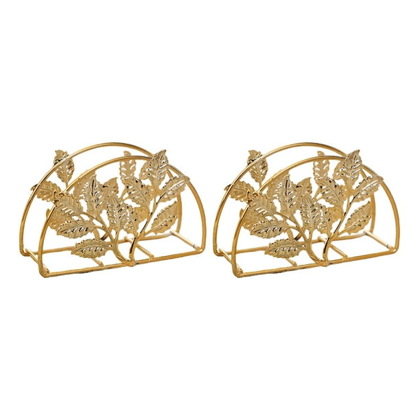 Porta Servilletas de Metal con Diseño de Hojas Dispensador de Servilletas Moderno para Mesa Elegante y Organizador para Restaurante Bar Decoración