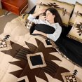 thumbnail image 5 of Manfei Hippie Aztec Adult 7pcs Bedding Comforter Set, Tribal Bohemian Style Queen Bedding Sets, Burly Wood Abstract Reversible Queen Sheet Sets, Lightweight Room Decor, 5 of 8