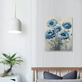 thumbnail image 3 of Nawypu Abstract Floral Canvas Wall Art: Blossom Blue Lotus Flower Artwork Painting Print for Bathroom, 3 of 4