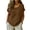 Coffee, variant on Dvprdro Womens Short Sleeve Crew Neck Tops Solid Cotton Linen Feel Pullover Blouses Casual Summer Shirts