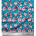 thumbnail image 1 of Soimoi Blue Georgette Viscose Fabric Envelope,Star & Heart Print Fabric by Yard 42 Inch Wide, 1 of 3