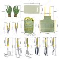 thumbnail image 2 of Set de herramientas de jardinería iHansee de 12 piezas de aluminio con delantal y guantes, 2 of 8