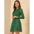 thumbnail image 2 of INSPIRE CHIC Women's Choker V Neck Metallic Shiny Star A Line Dress, 2 of 6