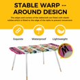 thumbnail image 4 of Spring Daisy Table Cloths for 8 Foot Rectangle Tables, Pink Modern Abstract Art Dots Floral Patio Waterproof Elastic Fitted Tablecloths, Washable Rectangular Table Cover for Camping, 4 of 8