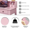 thumbnail image 6 of Topbuy Kids Collection Organizer Drawer with Floating Writing Desk, Pink, 6 of 9