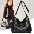 thumbnail image 5 of Bolso multibolsillos para mujer de mediana edad y mayor, bolso de cuero suave, bolso bandolera de un solo hombro de moda, bolso de hombro para mujer, bolso para madre de mediana edad, 5 of 5